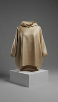 Gilded Sand Oversized Silk Hoodie