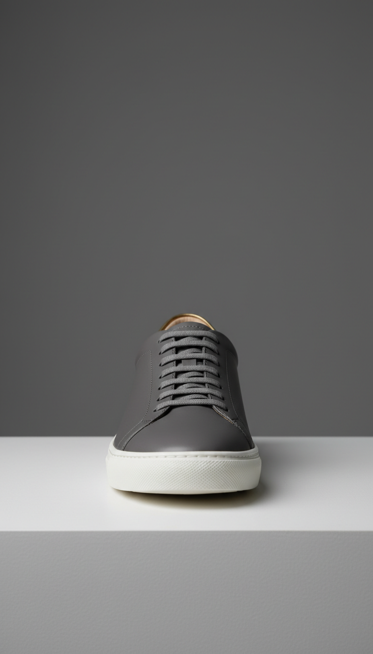 Graphite Minimal Leather Sneakers